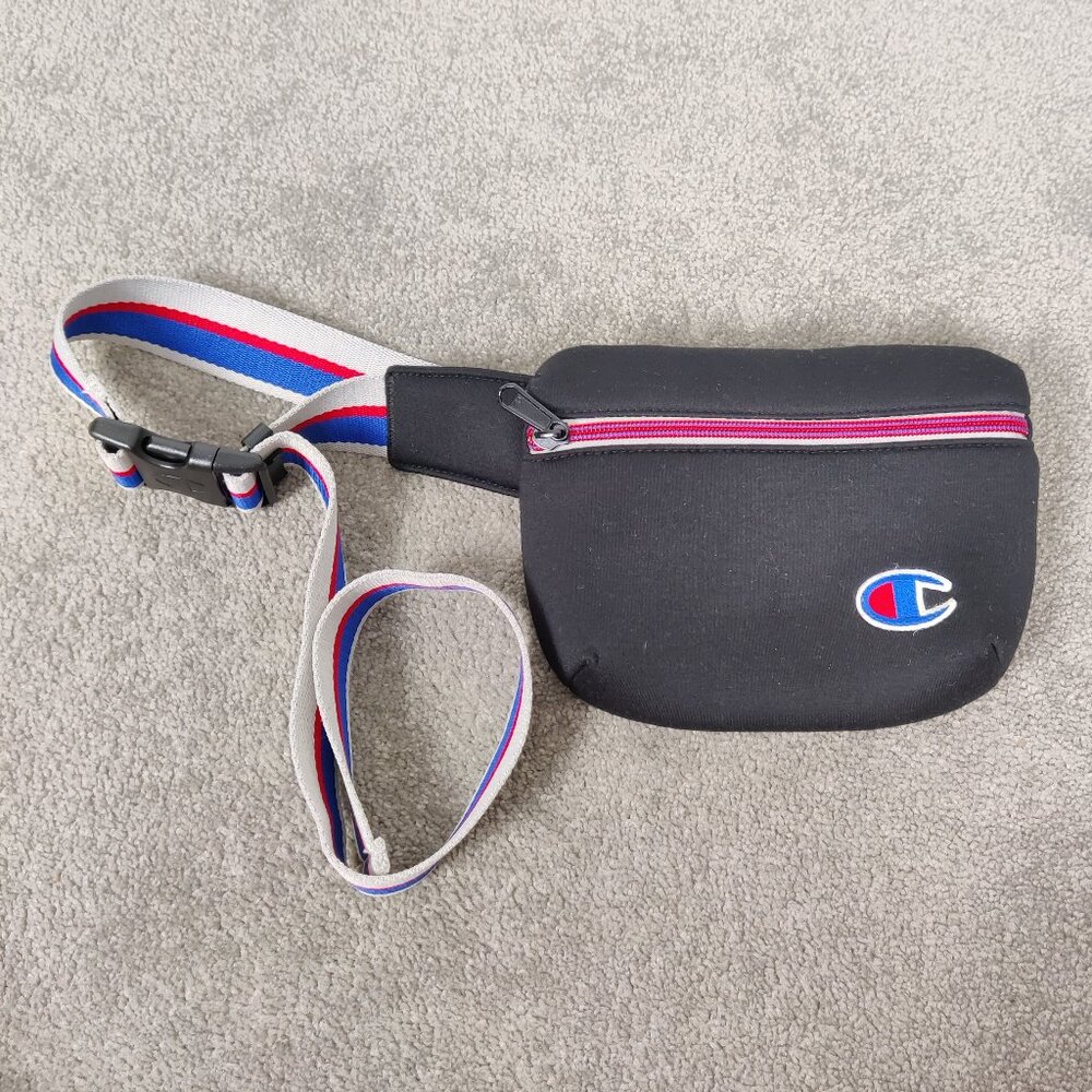 Champion Men's Belt Bag Black Blue Adjustable Waist Bag Outdoor Casual Daily